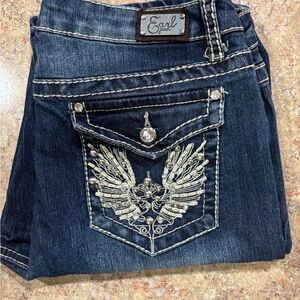 Earl Jeans Women's Blue Embellished Jeans